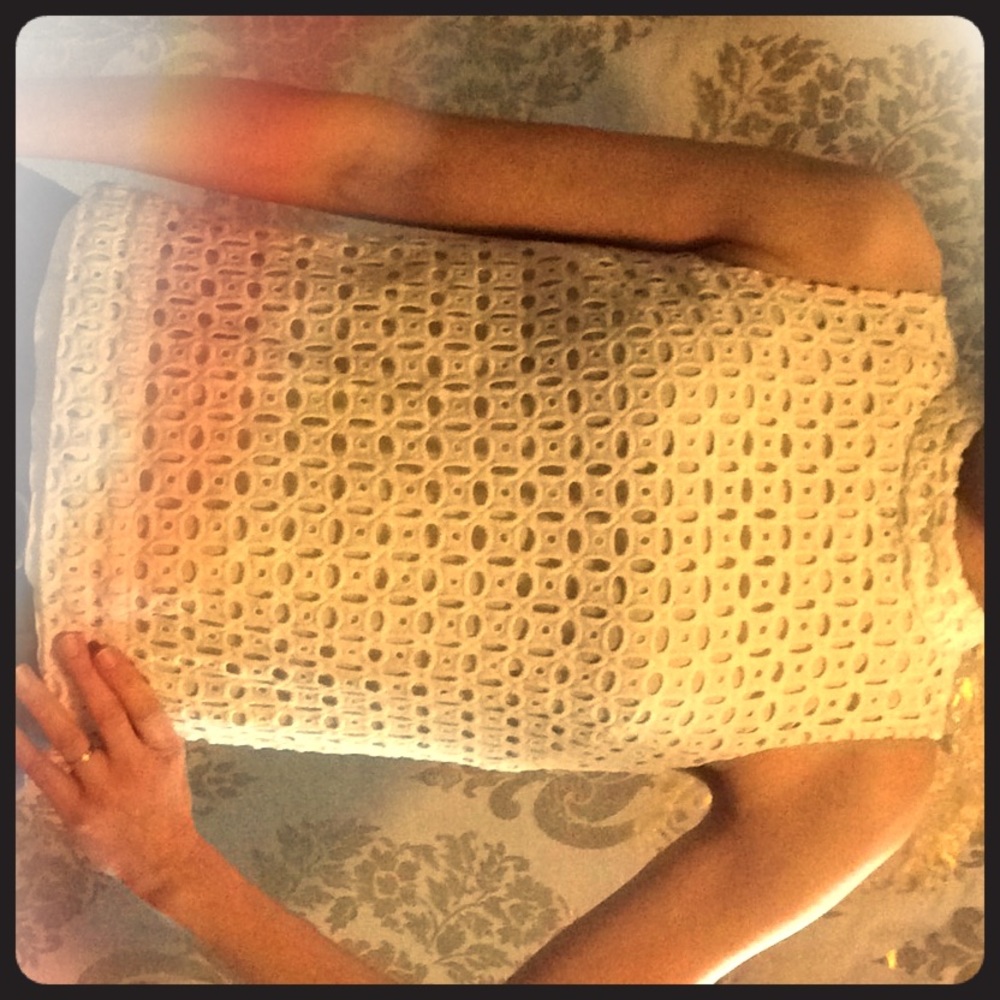 White sleeveless top